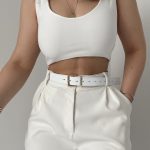 Ekru Sandy Askılı Crop Top