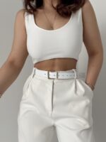 Ekru Sandy Askılı Crop Top