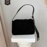 Kate Siyah Hakiki Süet Kol Çantası