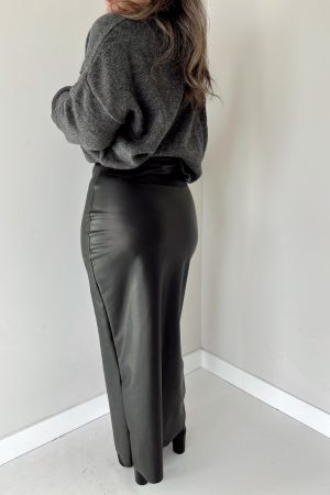 Siyah Deri Kalem Maxi Etek - Görsel 3