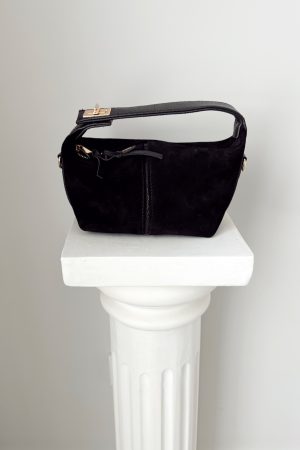 Lui Siyah Hakiki Süet Çanta - Görsel 3