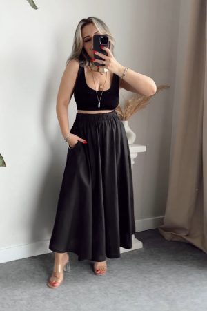 Siyah A Form Etek - Görsel 3