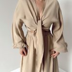 Bej Premium Tencel Bağlamalı Büstiyer