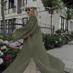 Haki Organik Müslin Maxi Kimono