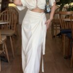 Kum Keten Kruvaze Kalem Etek