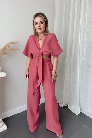 Rose Organik SOFT Müslin Palazzo Pantolon - Görsel 3