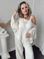 Faralya Keten Kayık Yaka Asimetrik Bluz | Premium Collection - Görsel 2