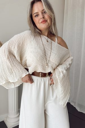 Faralya Keten Kayık Yaka Asimetrik Bluz | Premium Collection | 16 şubat pazartesi kargolanacaktır - Görsel 6