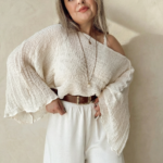 Faralya Keten Kayık Yaka Asimetrik Bluz | Premium Collection