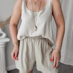 Taş Keten Askılı Bluz