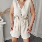 Cream Organik Müslin Mini Tulum