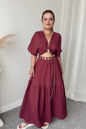 Mürdüm Soft Müslin Bağlamalı Büstiyer - Görsel 4