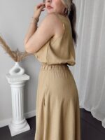 Hardal Keten Kolsuz Crop Top - Görsel 2