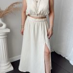 Cream Organik Pamuk Müslin A form Etek