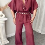 Mürdüm Müslin Palazzo Pantolon