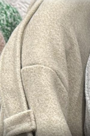 Krem Yün Kaşe Oversize Kaban - Görsel 7