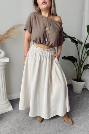 Taş Kloş A Form Midi Etek - Görsel 3