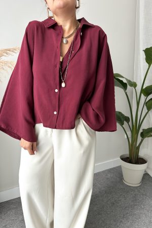 Mürdüm Premium Tencel Gömlek - Görsel 4