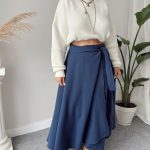 İndigo Kruvaze Premium A Form Etek