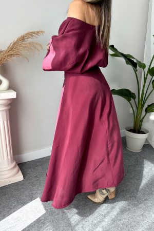 Mürdüm Kruvaze A Form Etek - Görsel 3