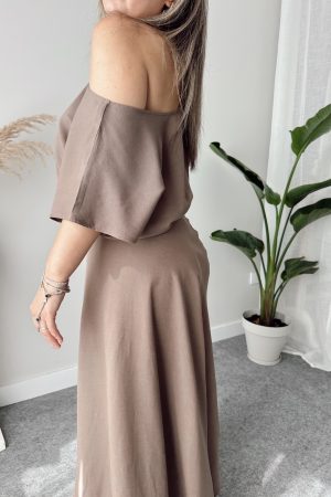 Vizon Kayık Yaka Crop Bluz - Görsel 3