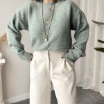 Su Yeşili Oversize Kazak