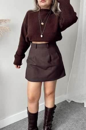 Acı Kahve Şort Etek - Görsel 4