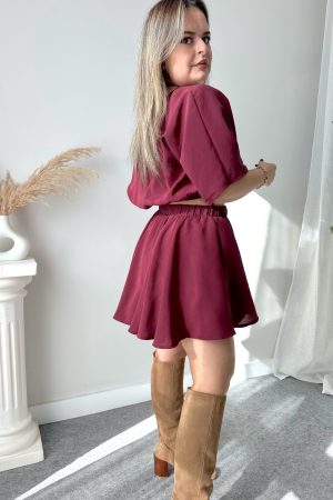 Mürdüm Modal Şort Etek - Görsel 4