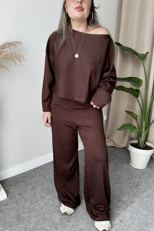 Acı Kahve Oysho Kumaş Eşofman Takım - Görsel 4
