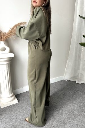 Haki Oysho Kumaş Eşofman Takım - Görsel 4