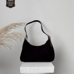 Fiona Siyah Hakiki Süet Çanta