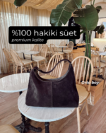 Midi Lora Acı Kahve Hakiki Süet Çanta - Görsel 2