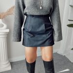 Lacivert Çizgili Şort Etek