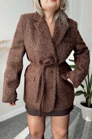 Kahve Kaşe Oversize Blazer