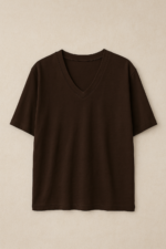 Acı Kahve V Yaka Çelik Premium Oversize Tshirt - Görsel 3