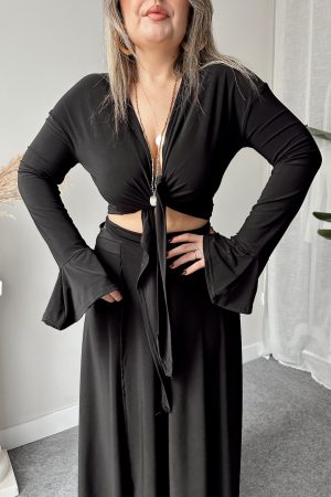 Siyah Sandy Bağlamalı Büstiyer