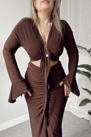 Kahve Sandy Bağlamalı Büstiyer - Görsel 4