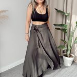 Pes Kahve Kruvaze A Form Asimetrik Etek