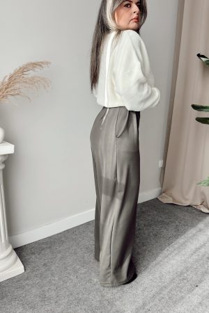 Vizon Premium Yün Karışımlı Pensli Palazzo Pantolon - Görsel 3