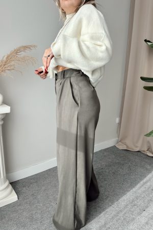 Vizon Premium Yün Karışımlı Pensli Palazzo Pantolon - Görsel 4