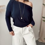 Lacivert Sandy Kayık Bluz