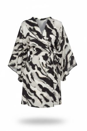 Batik Kruvaze Mini Elbise | LIMITED - Görsel 3