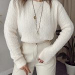 Krem Saç Örgü Yumoş Yünlü Premium Kazak