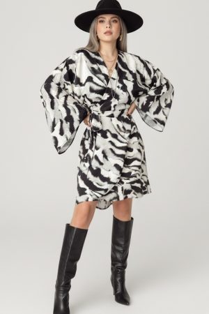 Batik Kruvaze Mini Elbise | LIMITED - Görsel 4