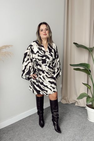 Batik Kruvaze Mini Elbise | LIMITED - Görsel 6