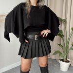 Siyah Şal Yaka Tasarım Triko Kazak