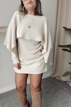 Taş Şal Yaka Tasarım Triko Kazak - Görsel 4