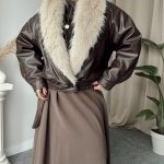 Kürk Yaka Deri Mont