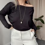 Siyah Viskon Kayık Bluz