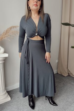 Antrasit Sandy Bağlamalı Büstiyer - Görsel 3